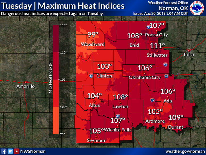 FettersEM's tweet photo. It is extremely hot out there again today....please be safe.....it will cool off a bit later this week..... #okwx #grantcountyok #hotweather https://t.co/lFftVYyabN