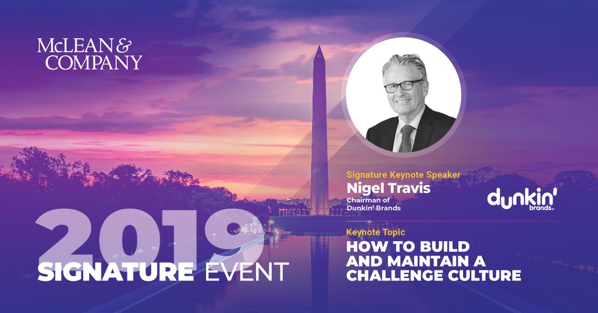 HRMcLeanCo's tweet photo. Our Signature conference is almost here! Don’t miss out on the opportunity to hear from industry leaders like Nigel Davies, Chairman of @dunkindonuts. Purchase your ticket today: https://t.co/fB0Tcbhwx4 #Signature2019 #HR https://t.co/euql63LHgc