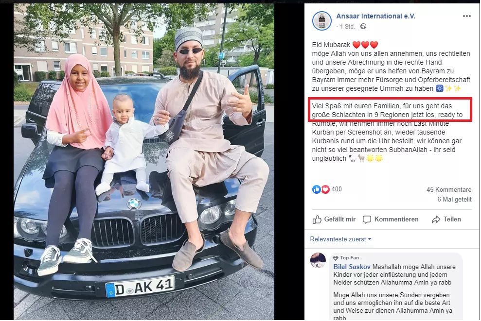 MIslamismus's tweet photo. Vor kurzem war "der Tag des großen Schlachtens" (Opferfest), auf dem Foto zu sehen ist Ansaargründer Joel Kayser.

*************************************

Falls du unsere Arbeit unterstützen möchtest!
https://t.co/pu3VDnJsJw https://t.co/gQfA9tGYFP