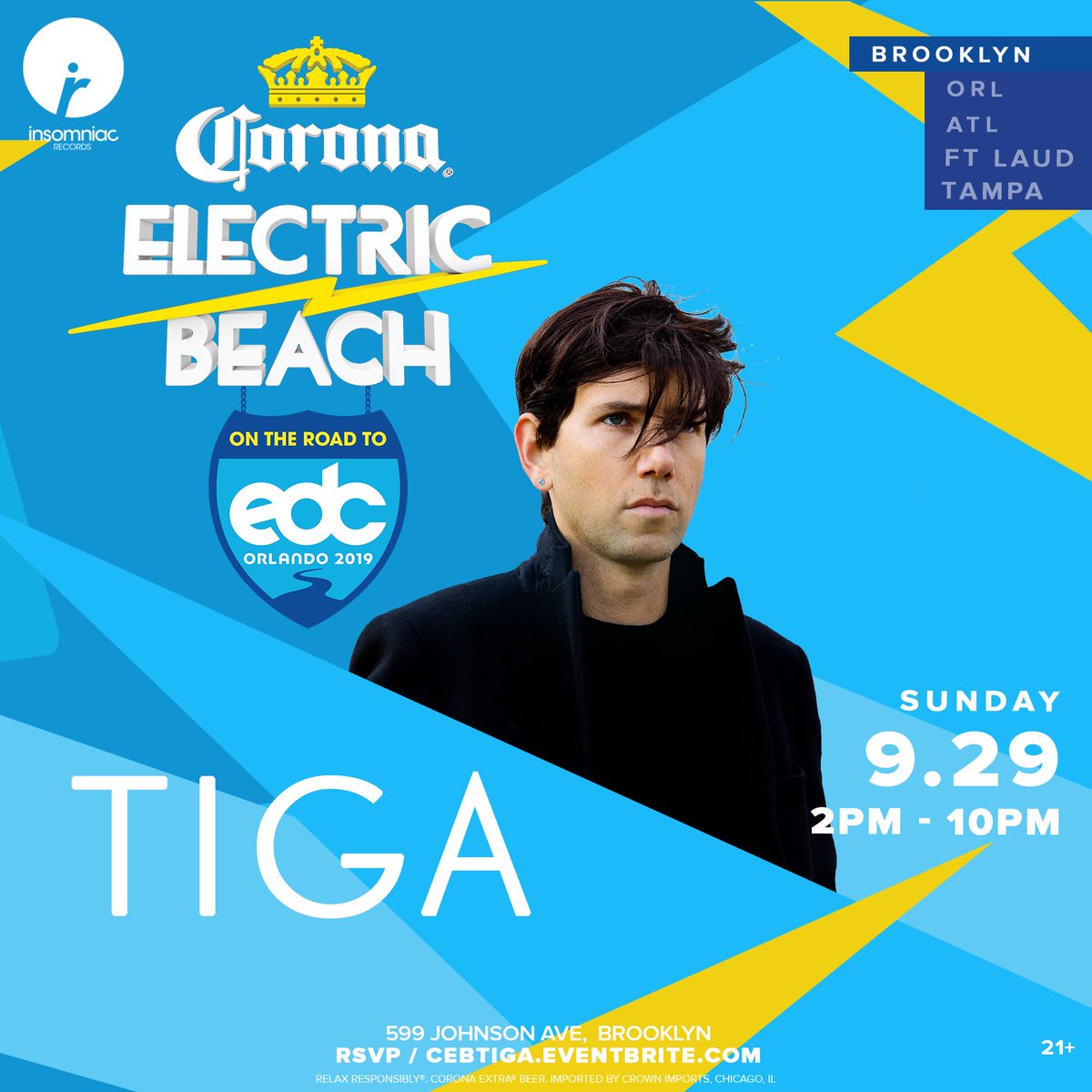 Electric Beach (@electricbeach) on Twitter photo The Road to <a href="/EDC_Orlando/">EDC Orlando</a> stops in Brooklyn on 9.29 w/ @TIGA - RSVP: CEBTIGA.Eventbrite.com #coronaelectricbeach #edc #edcorlando The Road to <a href="/EDC_Orlando/">EDC Orlando</a> stops in Brooklyn on 9.29 w/ @TIGA - RSVP: CEBTIGA.Eventbrite.com #coronaelectricbeach #edc #edcorlando