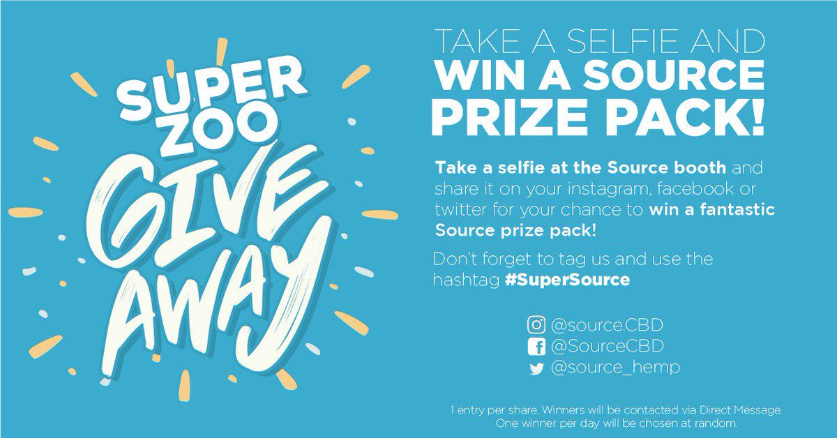 source_hemp's tweet photo. Take a selfie at the Source booth for your chance to win! 🎉
Don't forget to use the hashtag #SuperSource!! #SZ19 #SuperZoo @superzootweet https://t.co/fM9fZ6lw45