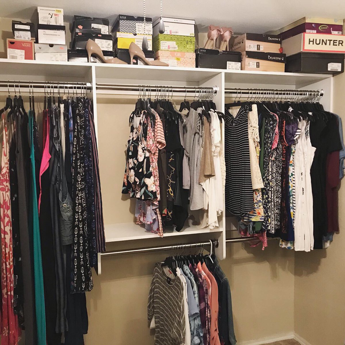 ela_agu's tweet photo. Well I am just so lucky to have an amazing husband he designed and costume built this amazing hanging system for my walking-in closet/beauty room ❤️❤️ I am so excited 😆  and happy 😊.
Thank you babe @ryan.bruton you are amazing 😉 love you 😘 
#customcloset #closets #custombuilt https://t.co/VyG701Mbp0