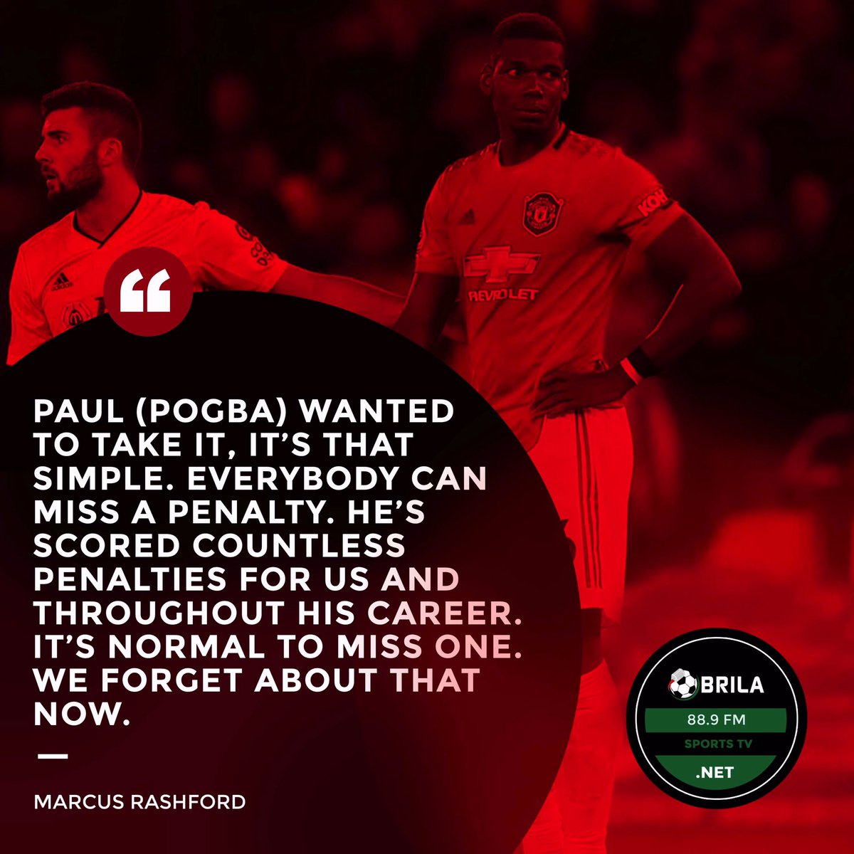 Brilafm889's tweet image. Should Pogba still take penalties for Man United after yesterday’s miss??

#brilafm #brilasports #waveurbanner #pogba
