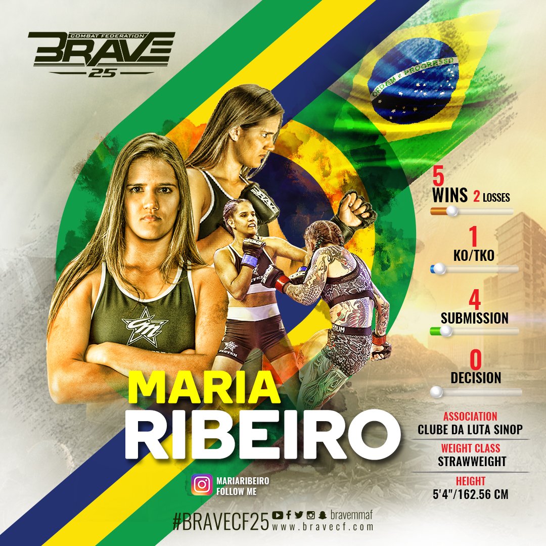 bravemmaf's tweet photo. @_MariaRibeiro "Wonder Woman" is ready for her shocking the world with the dominant numbers 
#Women'sStrawweight
#MMA #BRAVECF25🇧🇷
.
🗓August 30th
📍Minas Tênis Clube Arena
🎟 Tickets available at @sympla
🔗https://t.co/RolyyMK0eF
#BRAVECF25🇧🇷 https://t.co/ufr90qnY9j