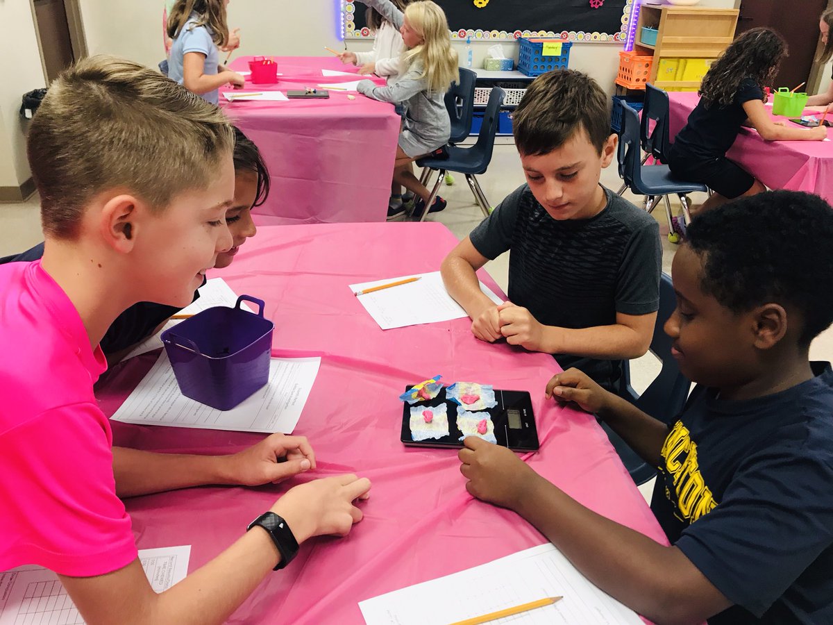 HelenOpeka's tweet photo. Welcome to the Bubble Gum Factory! Students have been investigating bubble gum in STEAM this week from using our senses in kindergarten to changing variables to see it’s impact on the mass in 5th grade. It’s gross at times, but super fun! 🍬🍬🍬
@Princeton_OCPS https://t.co/YZnqfRYNuY