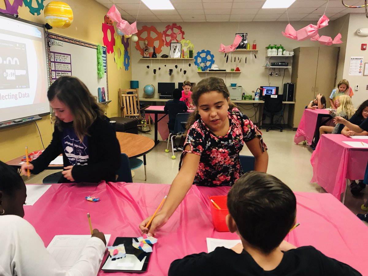 HelenOpeka's tweet photo. Welcome to the Bubble Gum Factory! Students have been investigating bubble gum in STEAM this week from using our senses in kindergarten to changing variables to see it’s impact on the mass in 5th grade. It’s gross at times, but super fun! 🍬🍬🍬
@Princeton_OCPS https://t.co/YZnqfRYNuY