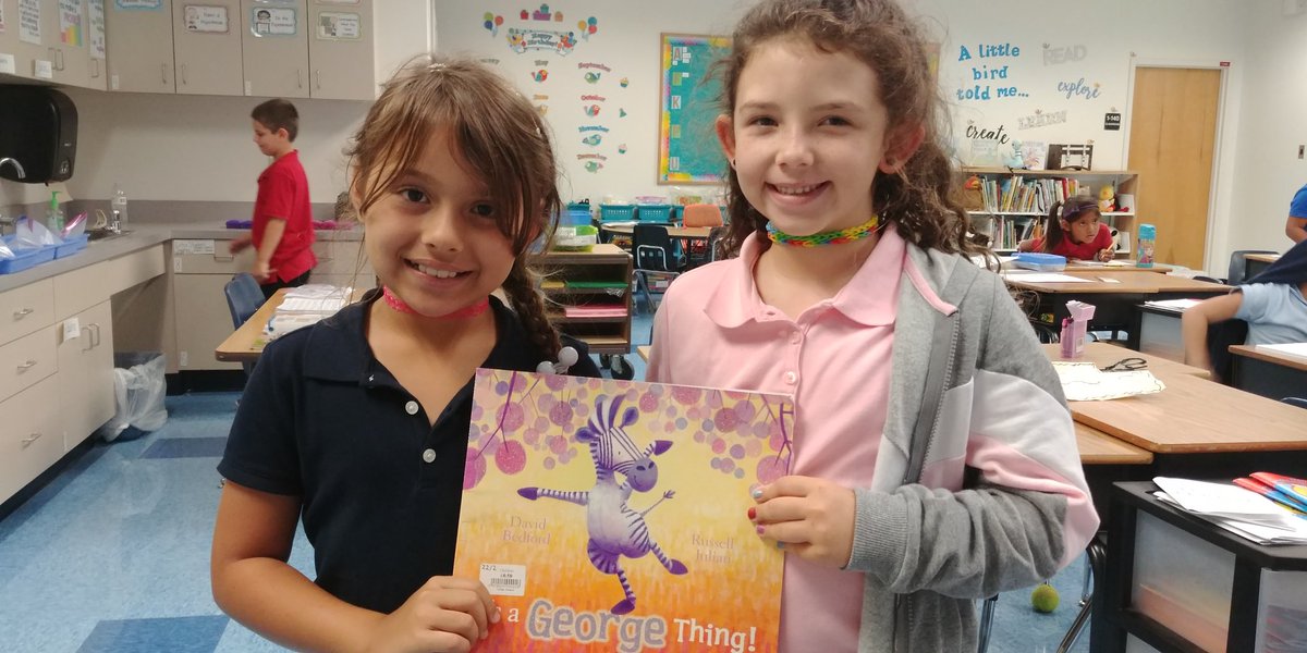 MissJTeaches's tweet photo. I want to thank my wonderful aunt, Tina Johnson for donating a long list of books to our second grade class. Today we learned it's okay to have differences with, "It's a George Thing", tell me, what's "Your Thing?" @bedfordautho @NPESharks @collierschools https://t.co/bYAnbXTHeb