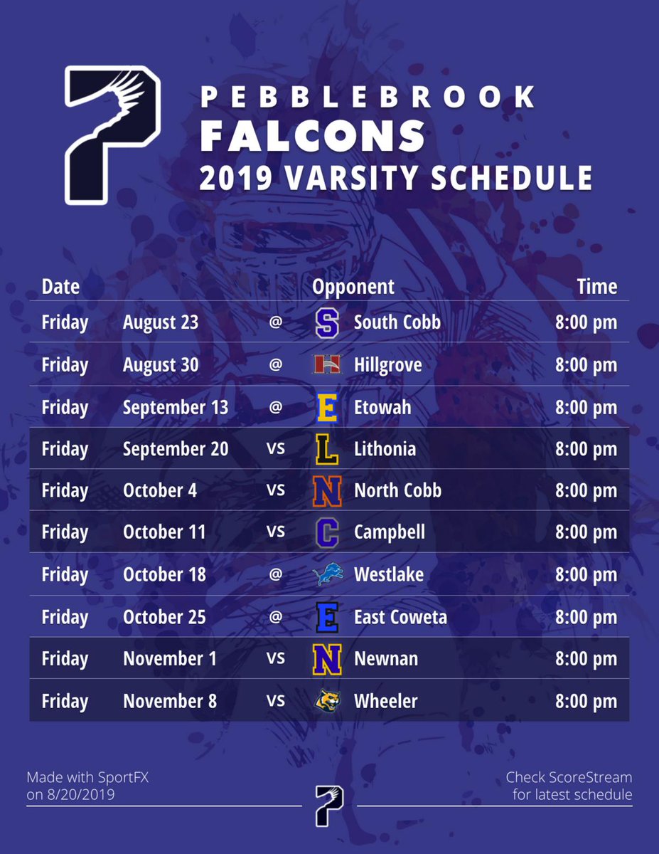 @coach_bjq <a href="/PBrookFball/">Pebblebrook Football</a> @_brooksquad your schedule is IN! (DM me if you see a mistake) Here is a 🏈 schedule I made with SportFX our new photo/video tool just for sports! ➡️ scorestream.com/sportfx?rId=tws