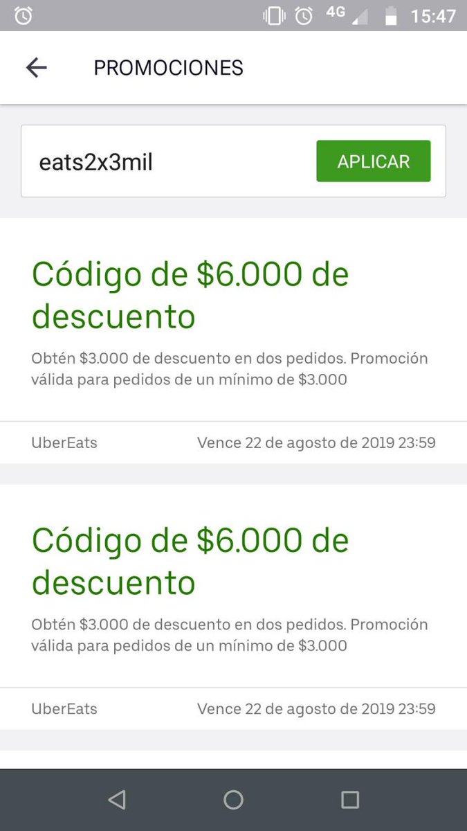 Lagranrifarata בטוויטר Aqui Un Codigo De Uber De 6000 Pesos Para Dos Pedidos De 3 000 Avisen Como Les Va