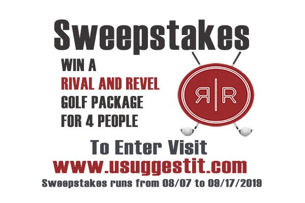 Want to win a golf package for 4 people? Go to usuggestit.com/rivalandrevel/… to enter to win #usuggestit #rivalandrevel