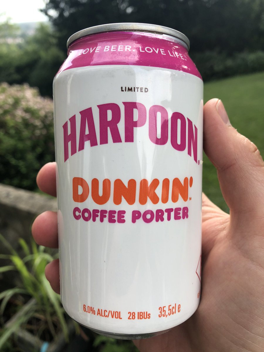 DaveDrinks's tweet photo. A Dunkin’ Coffee Porter by @harpoonbrewery from my @Beer52HQ delivery today. Delicious coffee notes without being too in-your-face with it. Smokey but lighter than a usual dark coffee porter. https://t.co/hMvkzEzadX