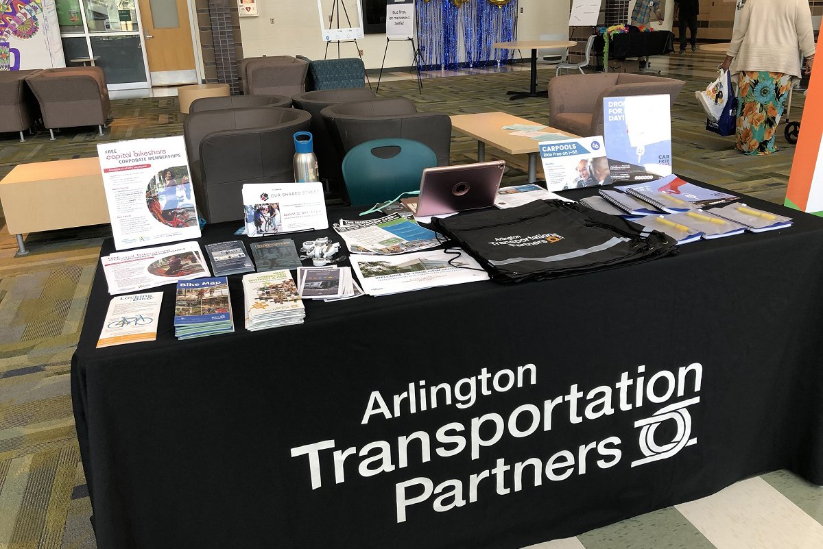ATPcommutes's tweet photo. Thanks to all the new @APSVirginia teachers at New Hire Orientation who visited our table over the past two days. We look forward to seeing you at our neighborhood walkabout with @WalkArlington on the last day of #APSFoM. https://t.co/BtZaguAhUT