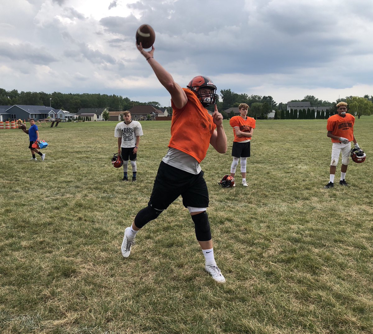 joenuge's tweet image. North Baltimore is putting the ball in its best player’s hands. Levi Gazarek, who’s dad played for the Mud Hens, leads the squad that uniquely has every starter back. Levi will play for Bowling Green next year, at tight end. They open with rival Elmwood @WhoWeNation