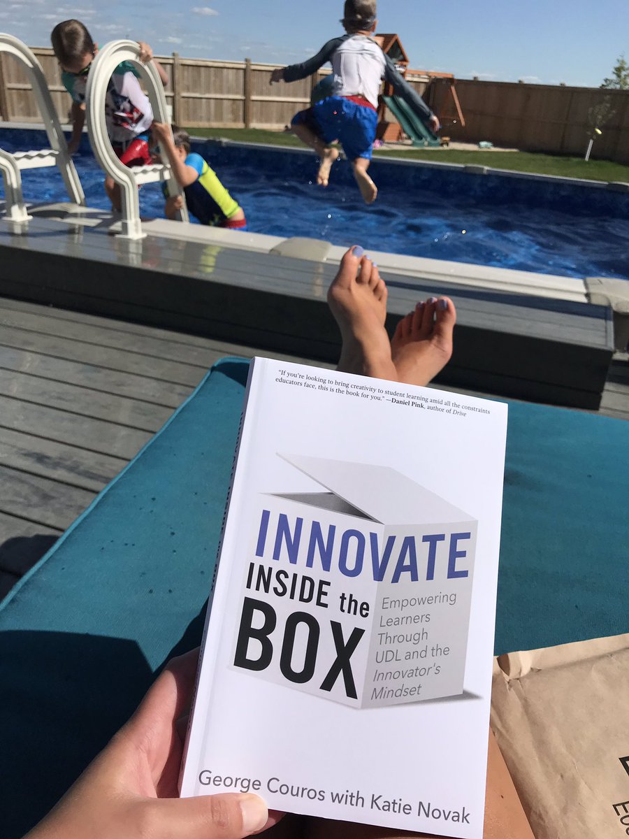 AnnickRauch's tweet photo. Just got home from camping and #InnovateInsideTheBox was waiting for me in my mailbox! It wasn’t long ago that I was reading an advanced copy in exactly this same spot! Love the power of #InnovatorsMindset and #UDL combined! #IMpressBooks #tlap #DBCincBooks #leadlap @gcouros https://t.co/YNz0KfwiOO