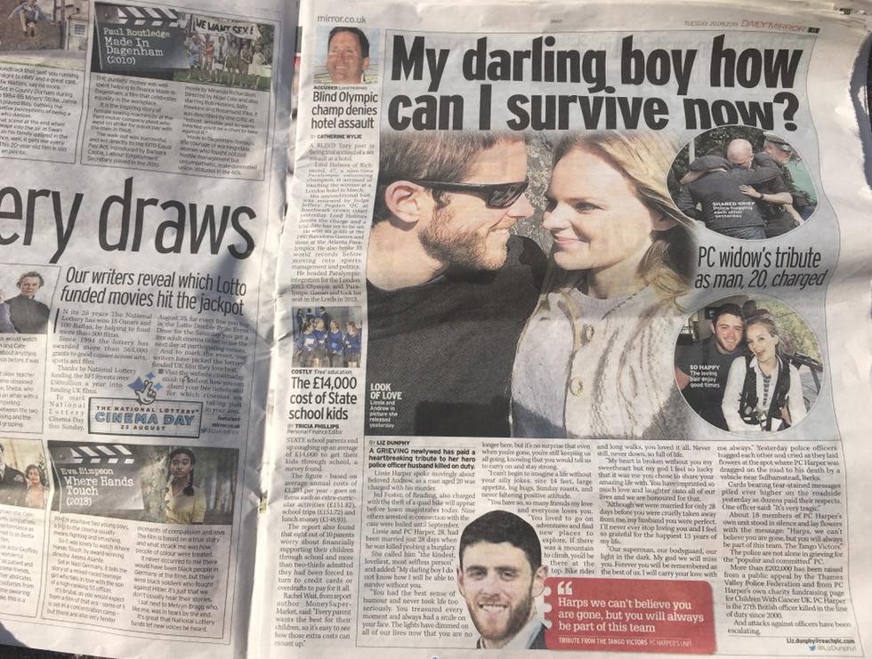 'My darling boy, how can I survive now?': PC Andrew Harper's devastated wife paid tribute to her 'hero' husband hours before a man accused of his murder denied 'any involvement' in his 'horrifying' death  #PoliceDeath #PCHarper #supportourpolice