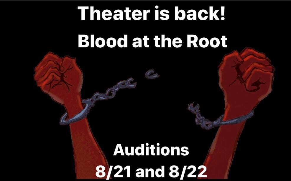 MGAstateU's tweet photo. A reminder that AUDITIONS - open to #MGA students and community members - for the play "Blood at the Root" will take place from 3:30-5:30 p.m. Wed. Aug. 21, &amp; Thurs. Aug. 22, in the Macon Campus Arts Complex Theater. 

Details: https://t.co/RVAKALYY6S https://t.co/JsE3mJrrvG