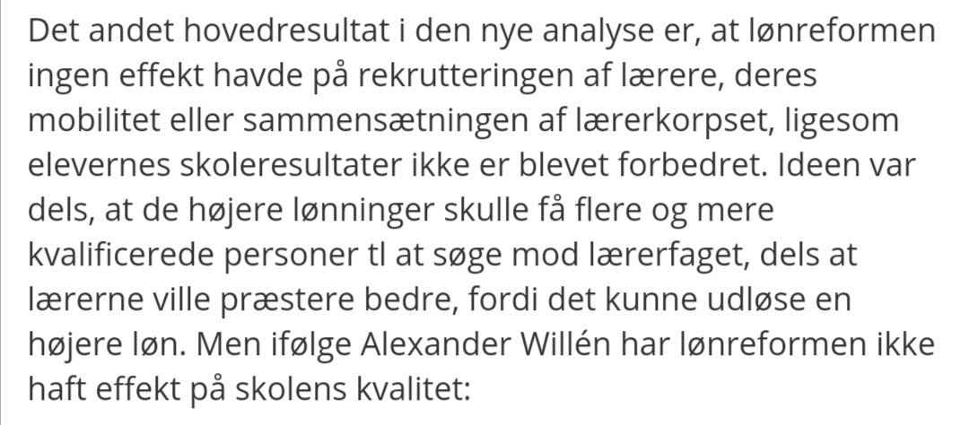 Fungerer det der individuel løn så i skolen, som det er blevet fremført af Cepos og andre liberale i debatten om lærernes lønforhandlinger?

Resultaterne fra Sverige virker ikke overbevisende.