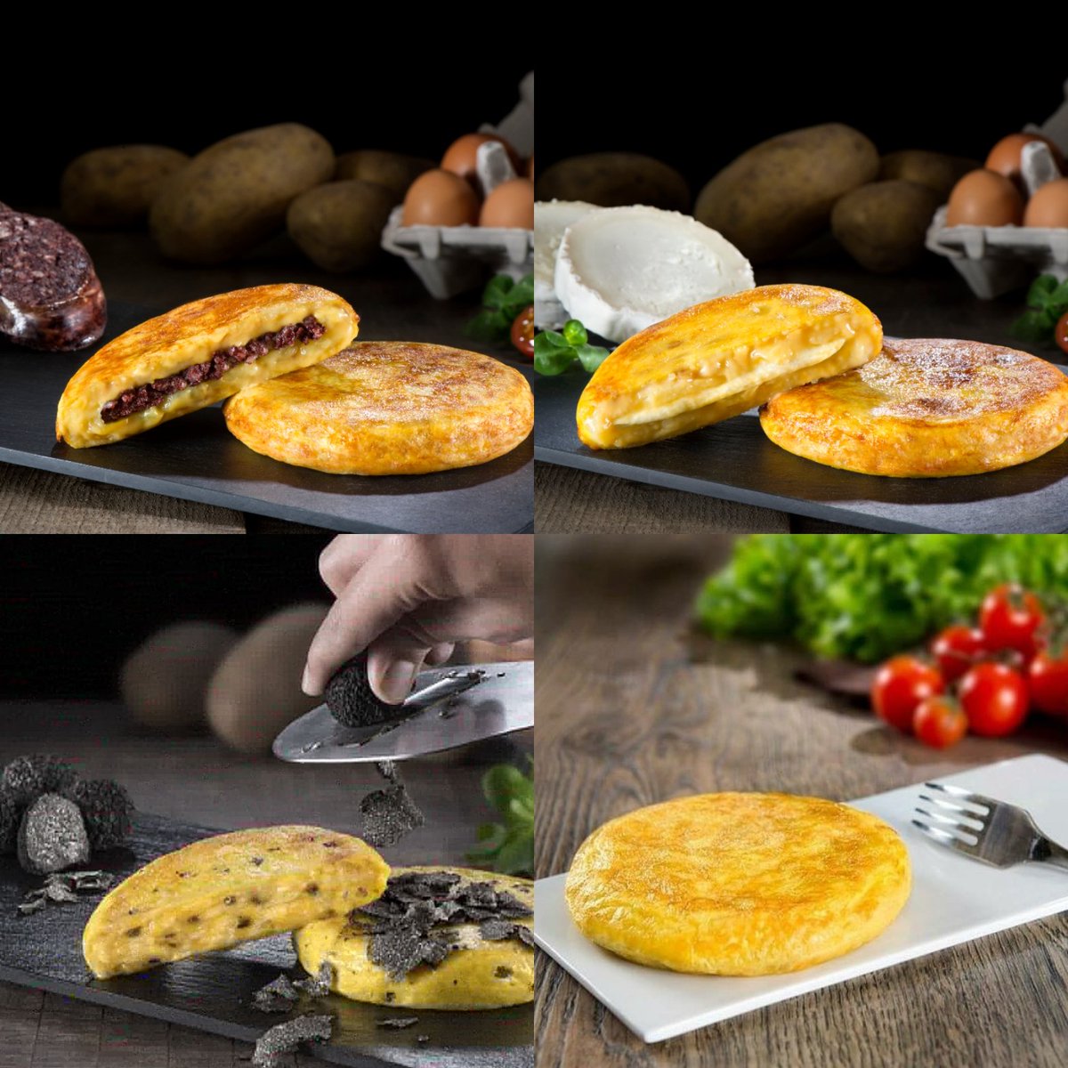 lacocinadesenen's tweet photo. ¿Sabes que tenemos cinco tipos de #tortilladepatatas de 180gr? O lo que es lo mismo, ¡#tamañoindividual! El que no come tortilla es porque no quiere #concebolla, #sincebolla, #contrufa, #rellenas de morcilla y queso de cabra ¡#yummy!! https://t.co/pVBtVhfKrg