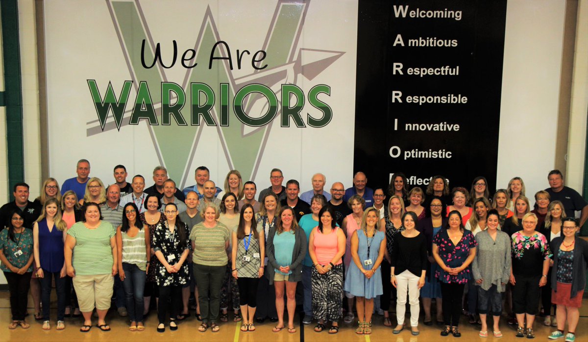 D13Warriors's tweet photo. Westfield staff is ready for the first day of school! We can’t wait to see our students tomorrow!!! @D13Warriors #wfwarriors #ilbsd13 https://t.co/D2Mu0vtD8N