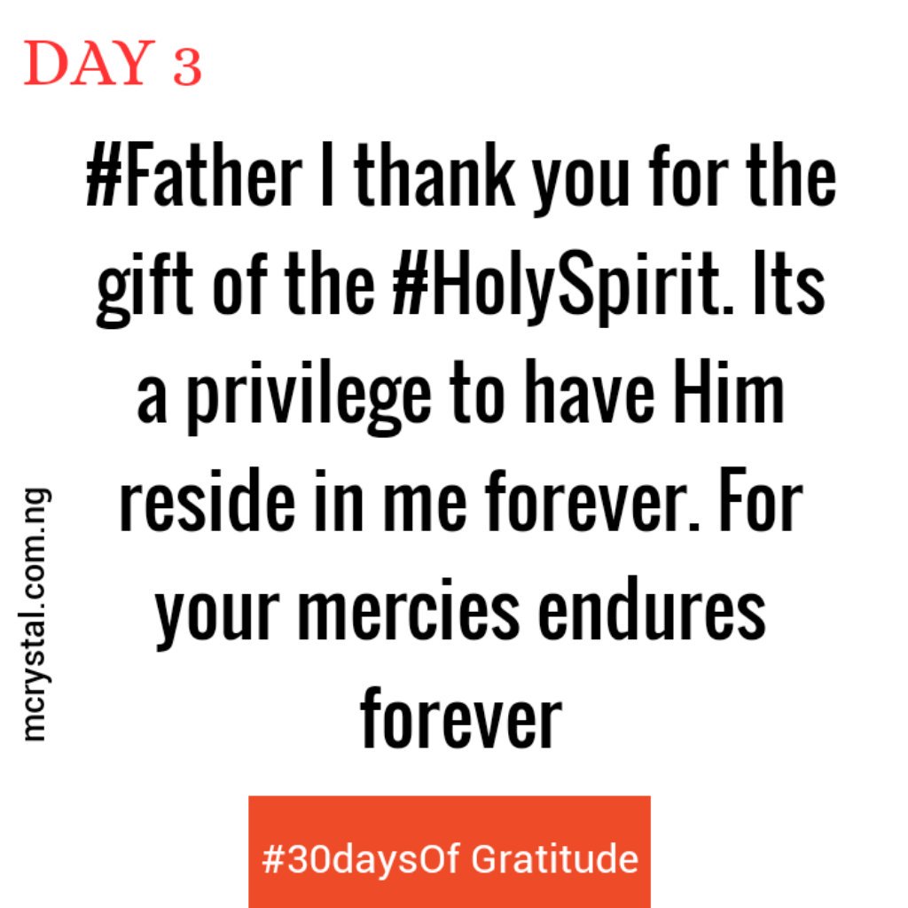 belac5133's tweet photo. #Father I thank you for the gift of the #HolySpirit. Its a privilege to have Him reside in me. For your mercies endures forever.
#30daysOfGratitude #mcrystalcinemas #graciousone #gratefulheart #holyone #wonderful #counselor #comforter #intercessor #advocate #standby #strengthner https://t.co/UXjjggDOsv