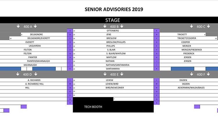 Check where you’ll be sitting during Advisory this year!!