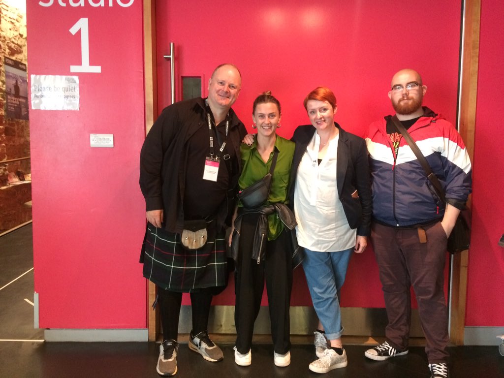 sonyawhitefield's tweet photo. Great to bump into @oonadoherty earlier today @DanceBase with @CaoileannCurryT @ArtsCouncilNI before her premiere #HardToBeSoft @prime_cut tomorrow night @edfringe @lyceumtheatre https://t.co/thTUQdys8x