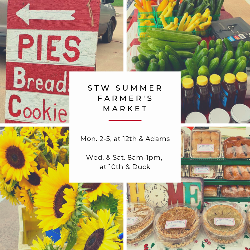 OSUgreen's tweet photo. Who doesn't love homegrown fruits & veggies or homemade desserts? We love our Stillwater Farmer's Market! #KeepItLocalOK #MadeInOK https://t.co/dM7X4BP2zb