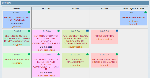 johnromine's tweet image. The schedule for #DrupalCamp LA is now available. Log in and pick your sessions. Join us this weekend, August 24-25. 2019.drupalcampla.com/schedule
