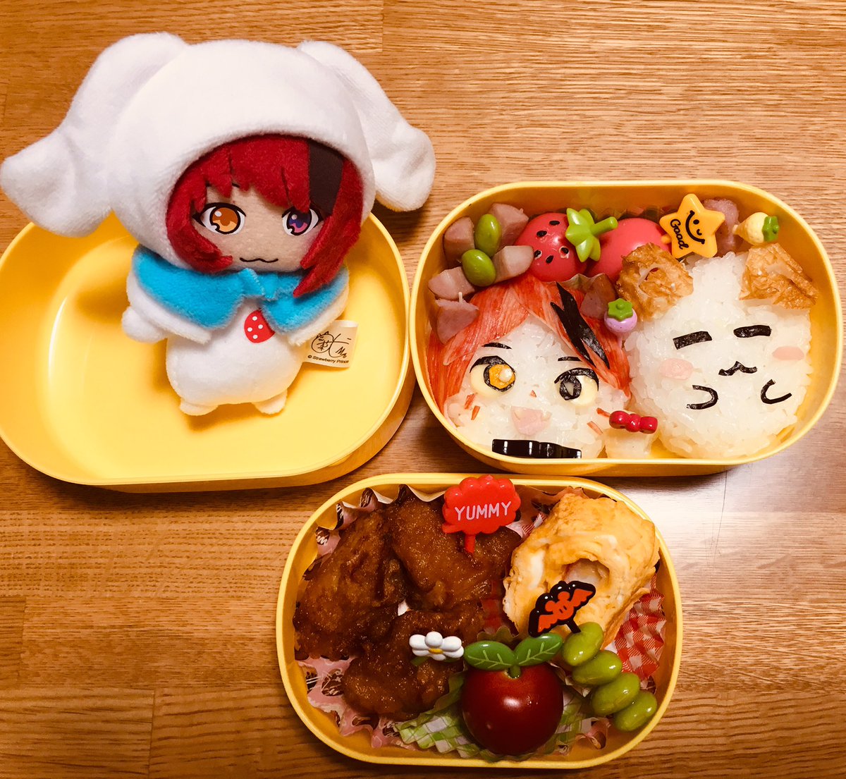 みんきゃん すとぷり キャラ弁 莉犬くん ジェルもふちゃん 届くといいな お母さんが作った 莉犬くんジェルもふちゃん 見てくれるといいな T Co Qhjempprq3 Twitter