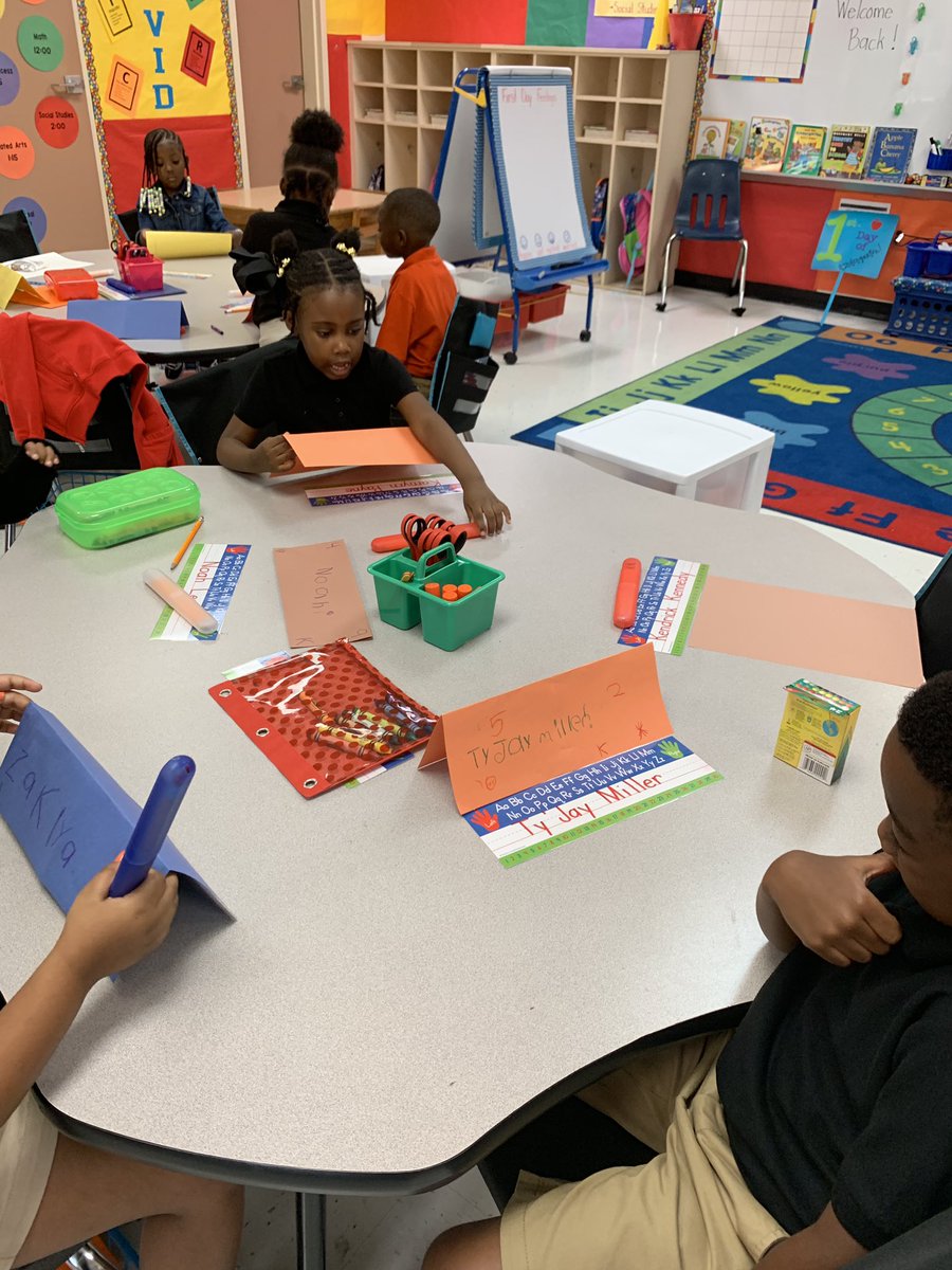 Loveat1stg's tweet photo. Completing our name tents on the first day of school! #litwithswag @McCroreyListon https://t.co/m4YOGyt0Nt