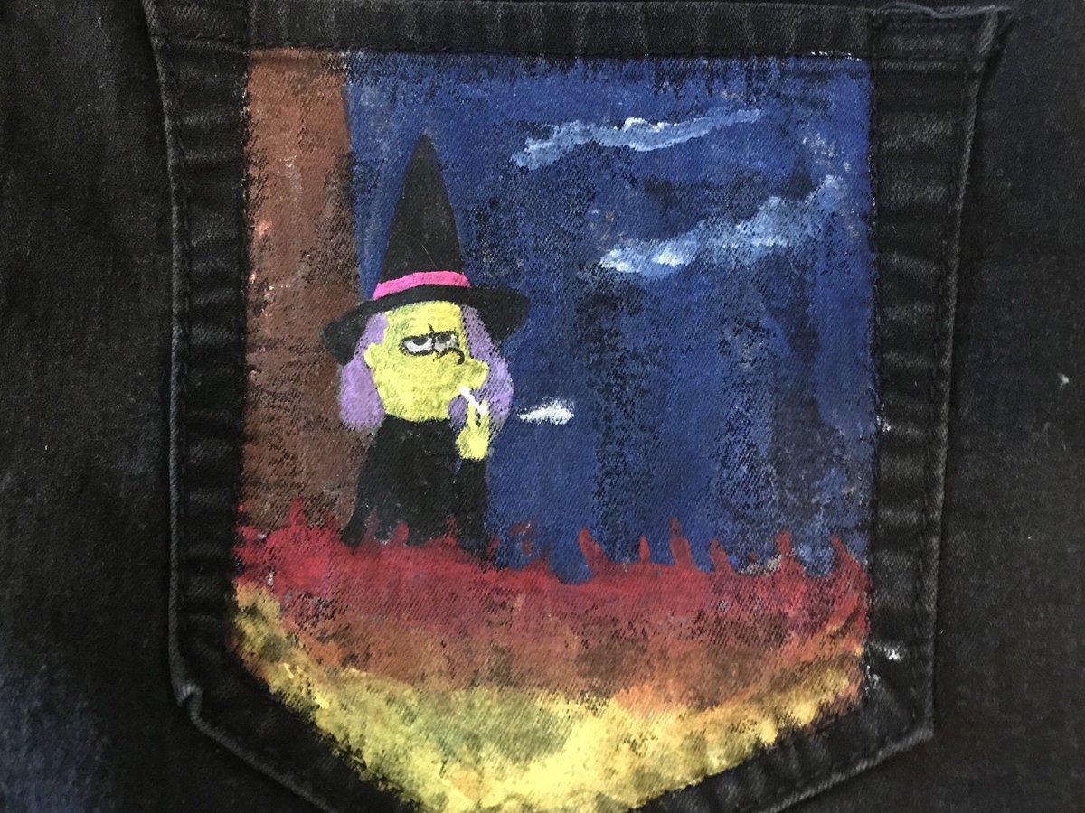 boskowitch's tweet photo. My take on the cartoon character jeans trend. Patti &amp; Selma on Jorts (2019) https://t.co/PJr9bM1YGR