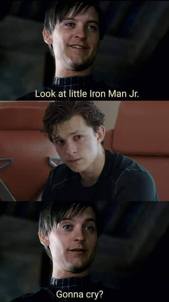 RT @KeyInUsername: Tobey after hearing the news about Tom Holland Spider-Man https://t.co/rrZN2eWTVY