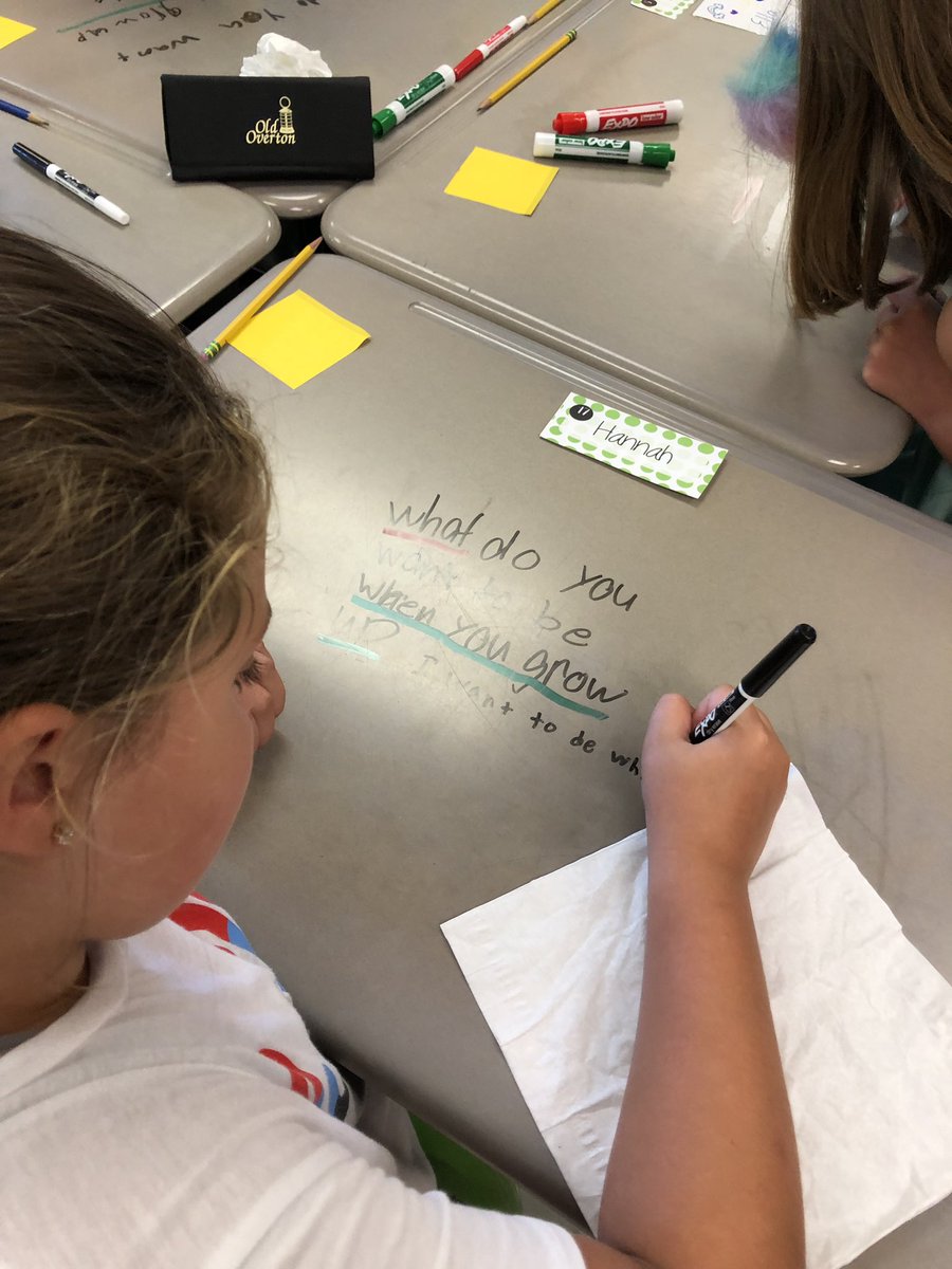 MrsGlobeChanger's tweet photo. Learning to ALWAYS restate the question!! What better way to practice then by writing on your desk??😊 #GlobeChangers https://t.co/uTNgWP9uUH