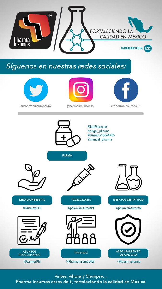 AsuntosPhi's tweet photo. Síguenos en nuestras redes sociales #PharmaInsumos #FortaleciendolaCalidadenMéxicodesdehace14años https://t.co/5KR3h0BMkz