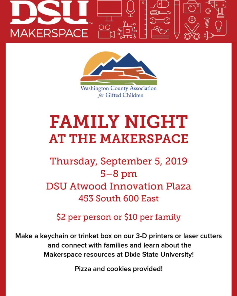 Our Fall 2019 Activity is official! Come join us for some MakerSpace fun! RSVP at this link ow.ly/IqYb50vDPug