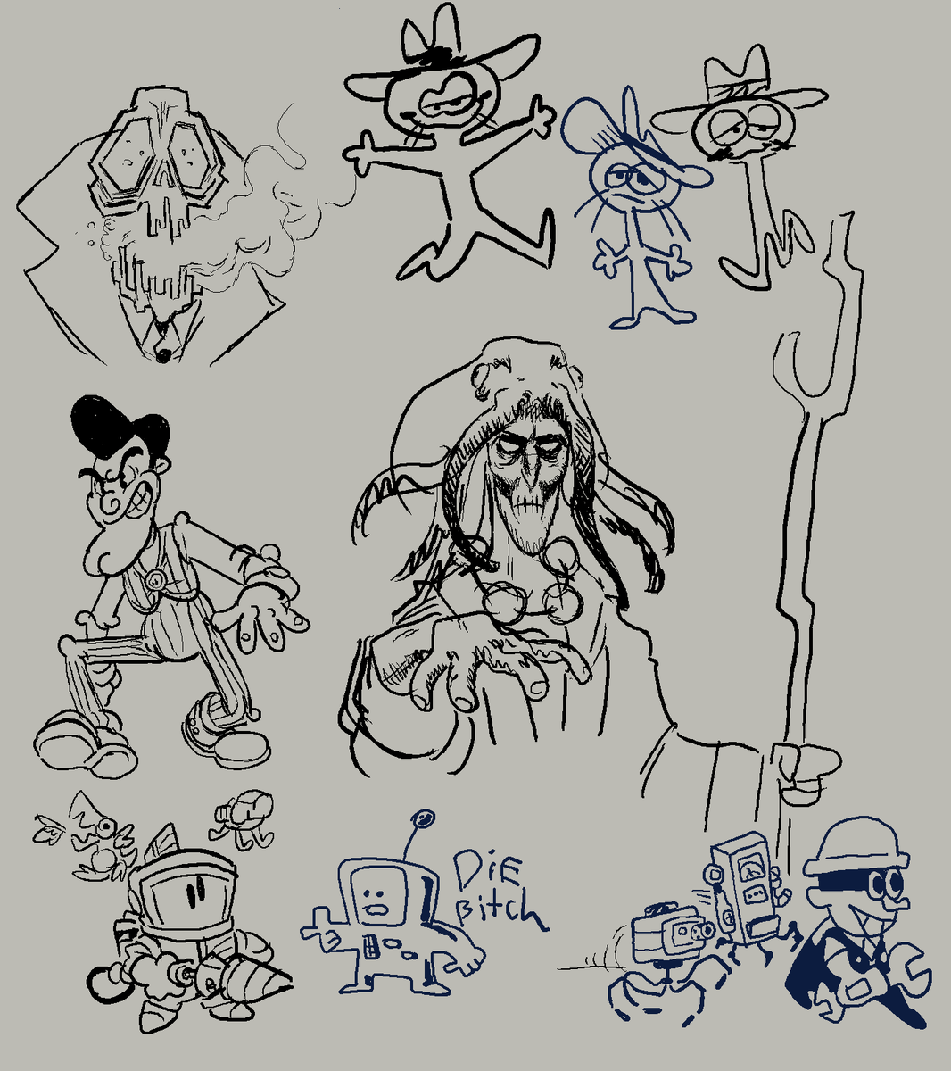 axezilla drawpile doodles (also featuring guy fiery) 