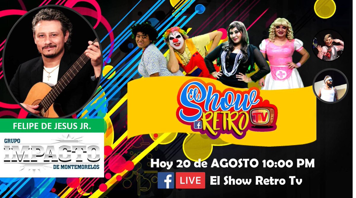 Hoy como invitado en  #ElShowRetroTv nuestro vocalista Felipe De Jesus Jr. No se lo pierdan!! más tarde les pasamos el link para que lo vean, excelente tarde #ImpactoDeMontemorelos