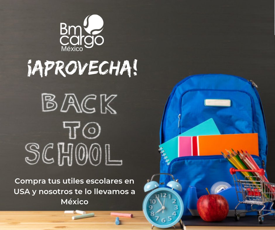 BMCargoMex's tweet photo. #FelizMartes Este #RegresoAClases con Bm Cargo México Sácate un 10! 🍎 Con las ofertas en #UtilesEscolares, #Ropa y #accesorios en tus #tiendas favoritas de #EstadosUnidos, #compra lo que más te guste y tráelo a#Mexico 🎒✏️📒 https://t.co/yJU4Gmy3dd