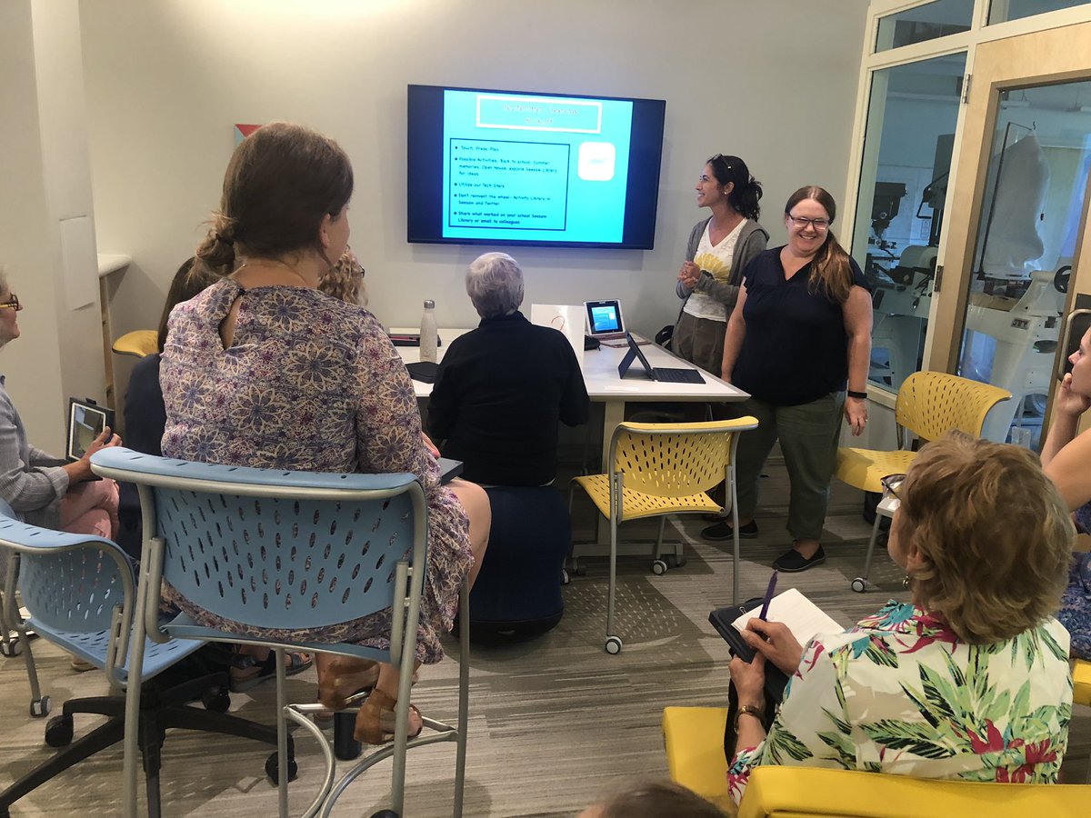 Esmoskowitz's tweet photo. Today @msalmore @AndreaSchaber @cohengrafflin @warwhitney @MzParadiso @elwood_carolyn @YGlickert led #PotLuckPD for their elementary colleagues. Ts learning from Ts. Thank you for learning, leading and pioneering. @AppleEDU @jculwellblock @DrAPease @chackerman1 #wearechappaqua https://t.co/OQ0e4huHDr