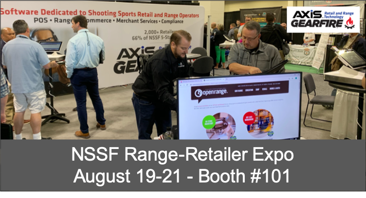 Axis_RMS's tweet image. Stop by the largest Retail and Range technology booth at the NSSF Range-Retailer Expo today and meet our team from @Gearfire, @Axis_RMS, @OrchidAdvisors and Gearfire Payments. #NSSFExpo #RangeTechnology #RetailTechnology #AXIS #Gearfire