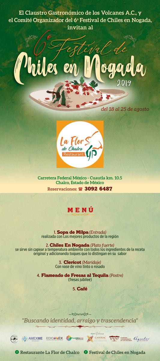 festnogada's tweet photo. ¿A poco no se te antoja el menú del "Restaurante La Flor De Chalco"?🍽️😍

¡No te lo pierdas, te estaremos esperando el domingo 25 de agosto a las 14:30 horas!

Pregunta por tus boletos y come delicioso con toda la familia. 👨‍👩‍👧‍👦 https://t.co/pTn4ttKdqU