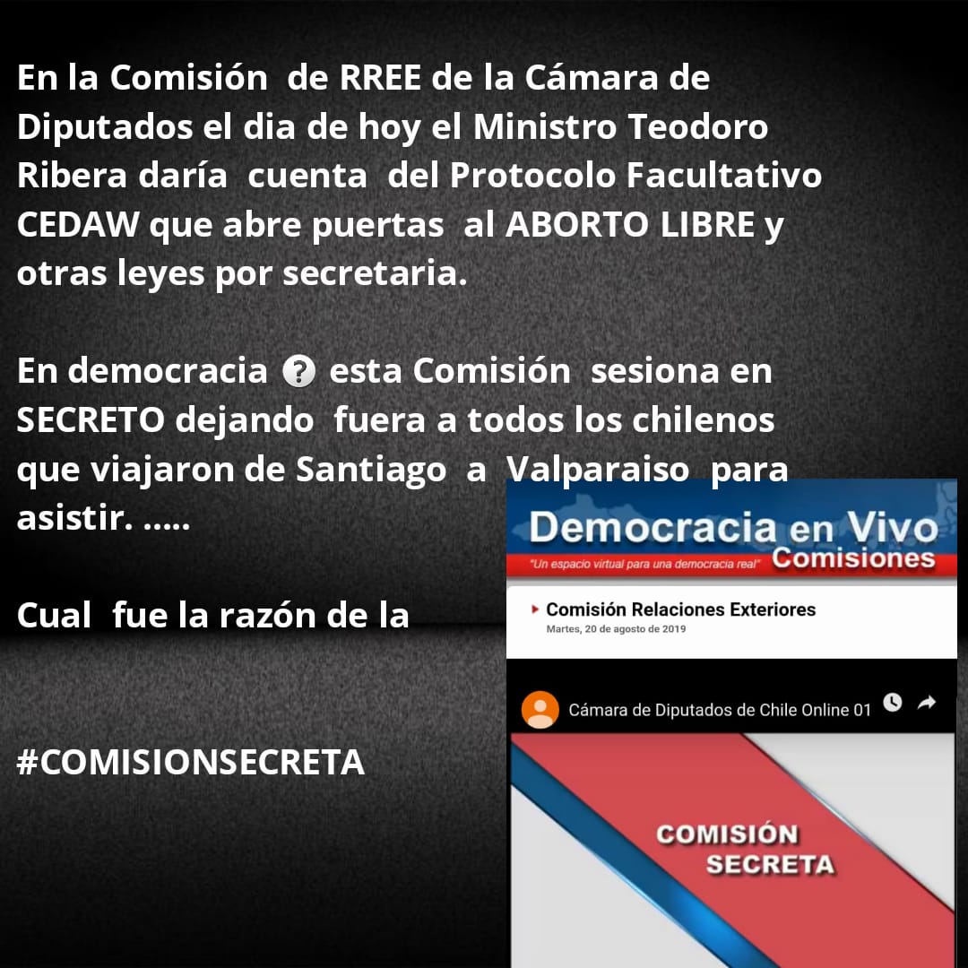 MAngelicaPurce1's tweet photo. #ComisionSecreta en país en
Democracia
Que no te lo cuenten... está pasando.
CHILE
@TeodoroRiberaN
@sebastianpinera #reunionsecreta https://t.co/WZGWL4jyhH
