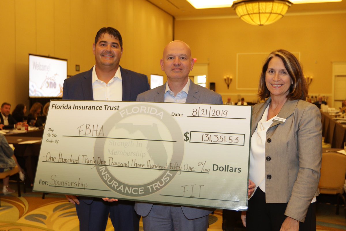 That’s a big check! Our heartfelt thanks from the board to Florida Insurance Trust for their continued support.
#bhc2019, #justone
