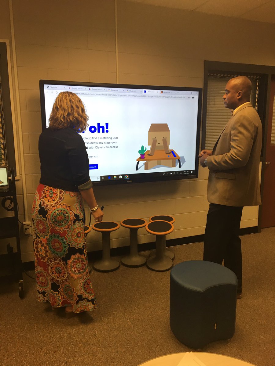 LvngoodPrncipal's tweet photo. Me and my media specialist trying to decide which NewsELA article I’m going to read this week and discuss with the students and staff on the morning announcements tomorrow!
#day14 #justasgoodasday1 #SELmatters https://t.co/iV4MUlXGrw