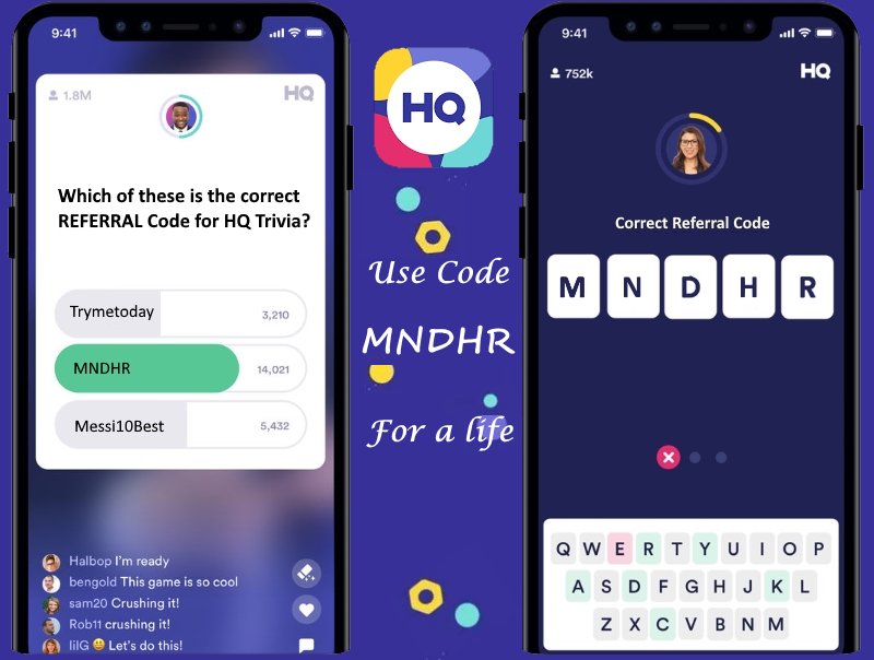 TvPromos_365's tweet photo. @hqtrivia Use my code 'MNDHR' for extra life and spin wheel https://t.co/VvDeBpwzZW