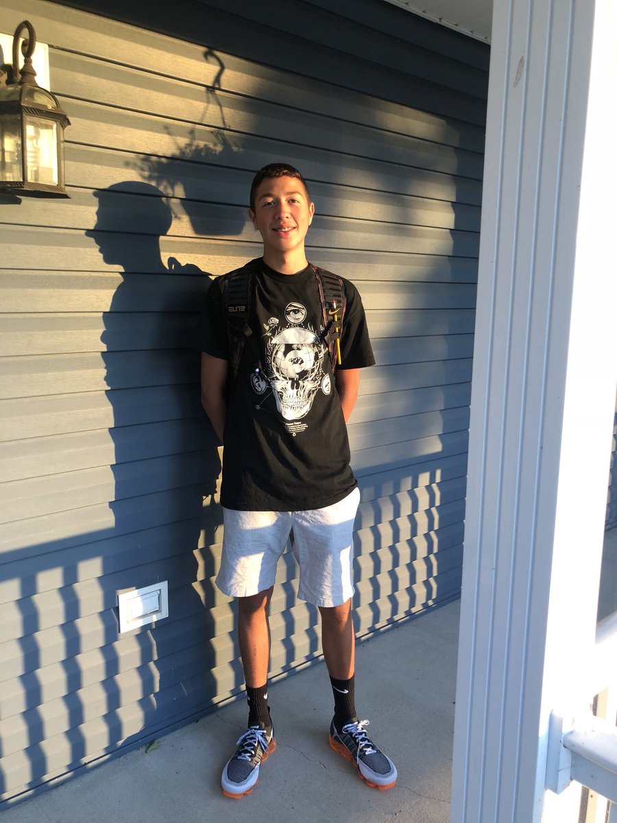 stephan87275498's tweet photo. First day of school.  Jadon is a freshman in high school. Kaley is going to be a freshman in college. This is year 23 of teaching for me. How did time go by so fast? https://t.co/vTLDaB3or4