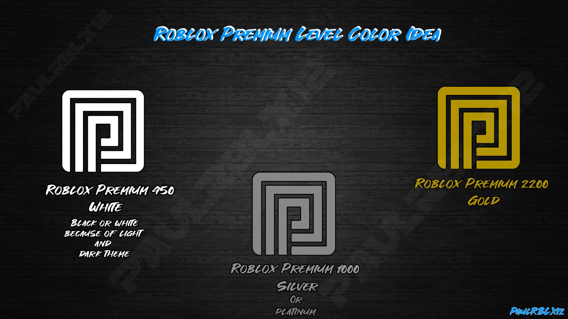 Paul on X: I have recently seen the Roblox Premium all though its not out  for us yet. I think they would look better if they had colors  differentiating the different levels