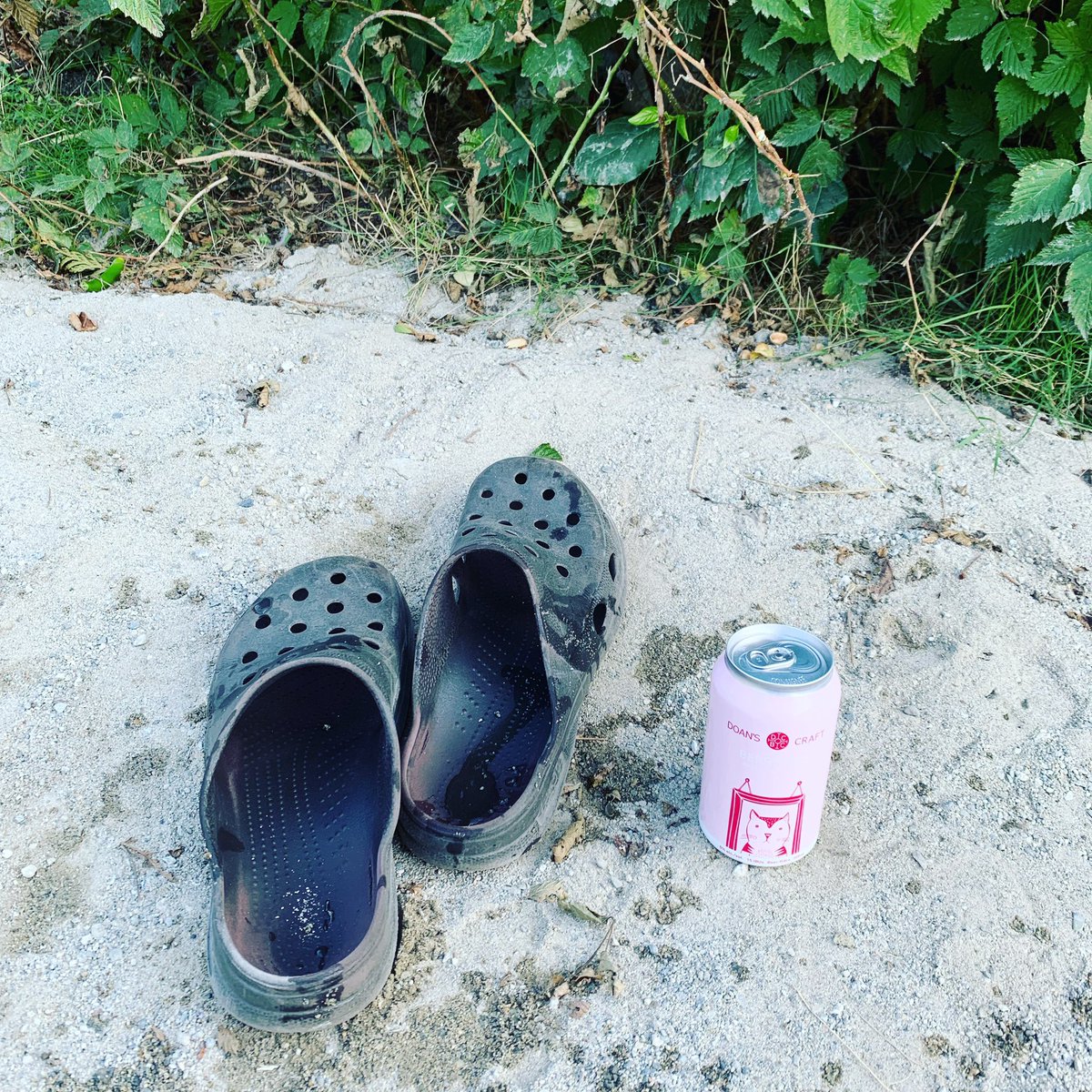 DoansCBC's tweet photo. Summer #Vibes :):) #BCBeer #Doans #DCBC #berrytime #koslch #yum #catcan #pinkcan #fruitbeer #beach #crocks #smiles #summer #goodtimes https://t.co/dvFEZPZkVP