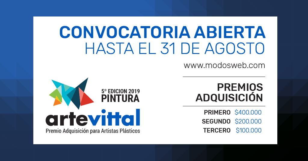 ¿Estás listo para presentar tu arte al mundo? Es hora de dar el siguiente paso e inscribirte en la 5° edición de su Premio Adquisición para Artistas Plásticos 2019.
+ INFO ow.ly/C2TD30oWBTe 

#arte #galeria #pintura #concurso #premioartevittal2019