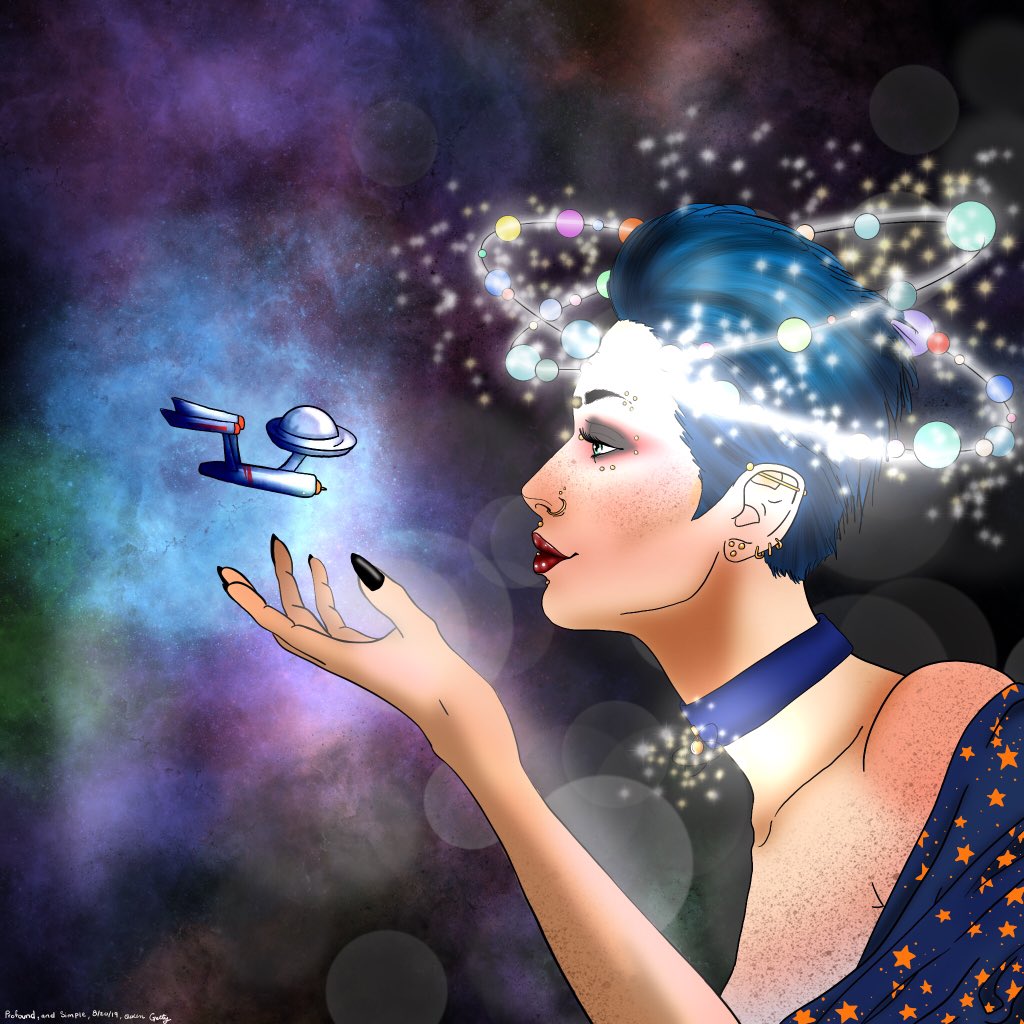 TrulyUninspired's tweet photo. Profound and Simple, Q meets the Enterprise. 

#art #procreate #digitalart #startrek  #startrekQ https://t.co/vlP6ds5U47